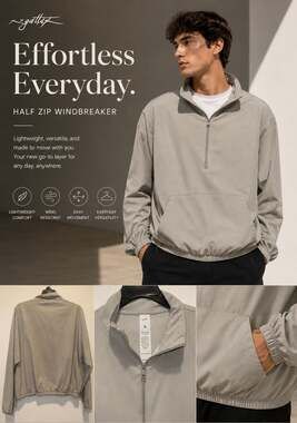 Gottex Men's Studio Half-Zip Windbreaker Pullover